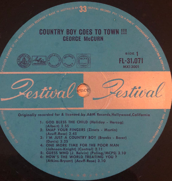 George McCurn : Country Boy Goes To Town!!! (LP, Mono)
